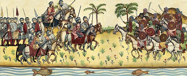 Invasió dels musulmans i derrota dels visigots (Roderic).