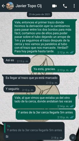 la gerencia da indicaciones para pasar po arriba del tubo que alimenta la laguna de zacoalco, dejando una cama de tierra de 1m sobre el tubo para poder transitar la excavadora y poder cruzar al terreno contiguo