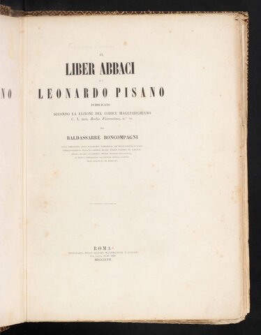 Fibonacci - Libro Liber Abaci
