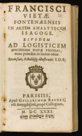 François Viète - Libro Isagoge en Artem Analyticam