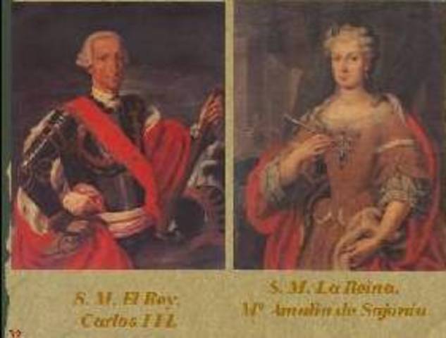 Enlace matrimonial del futuro Carlos III de España con María Amalia de Sajonia