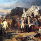 Washington and rochambeau giving orders before before battle of yorktown american revolution