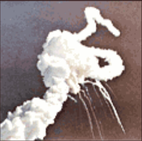 Space Shuttle Challenger explodes