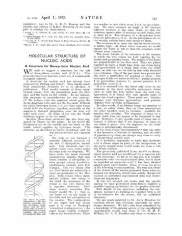 Le 900 parole di Watson e Crick che cambiarono il mondo