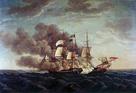 Constitution vs. Guerrier during the war of 1812