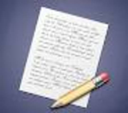 writing and stamping the letter.