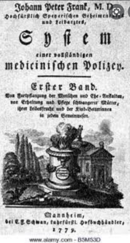 Johhan Peter Frank escribe "Policia Medica"