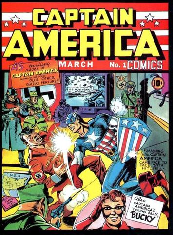 Captain America first appears in comics.