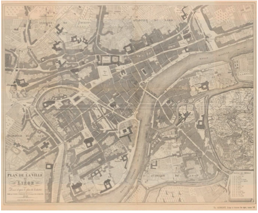 Plan de la vile de liège de Avanzo et Morgante