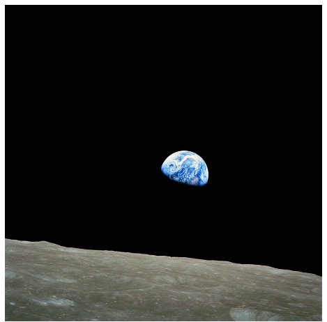 Terre vue depuis la lune, (Crédits : Nasa)