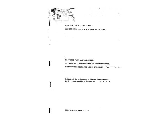 Proyecto para la financiación del Plan de Construcción de Educación Media Institutos de Educación Media Integrada