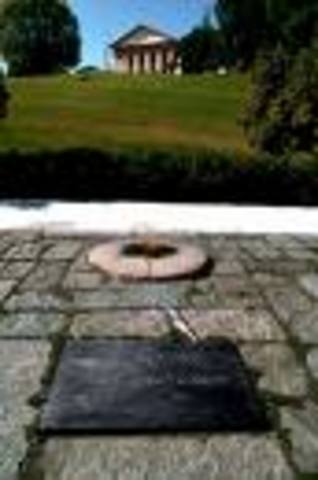 Kennedy is buried at Arlington National Cemetery