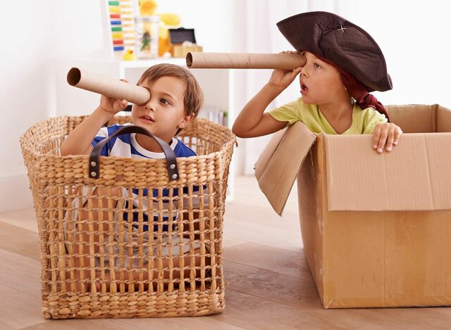 Jeremiah, Age 4.  Plays a pretend game of pirates at sea with neighborhood friends.