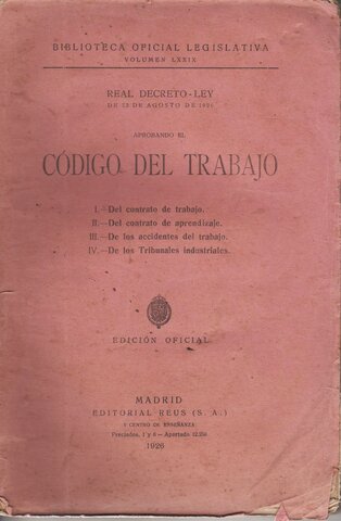 Dictadura de Primo de Rivera: Código del Trabajo