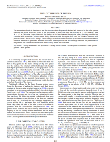 The Lost Siblings of the Sun.