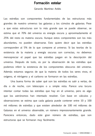 Formación estelar.