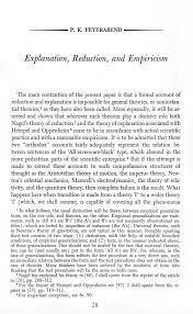 Explanation, Reduction, and Empiricism