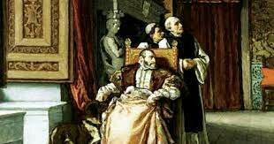 Carlos I abdica en su hijo Felipe y en su hermano Fernando. Se retira al monasterio de Yuste, donde muere 1558.