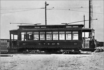 Primer tranvía eléctrico en Berlín por Werner Von Siemens