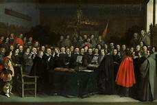 Se firma el Tratado de Westfalia, independencia de las Provincias Unidas de los Países Bajos. España conserva Flandes