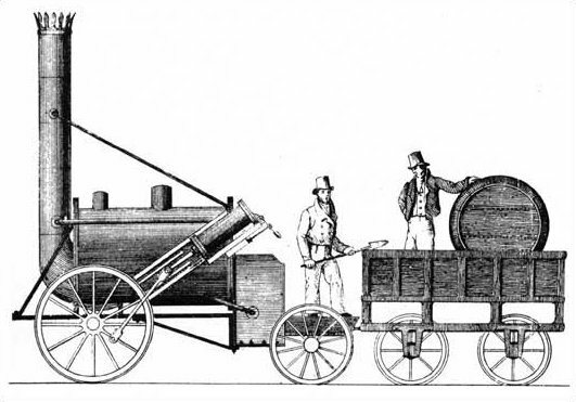 Invento de la primera locomotora a vapor