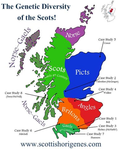Map of Scotland between 5th century and 843