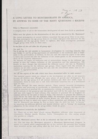 AMI withdraws its recognition of AMS as a Montessori Society