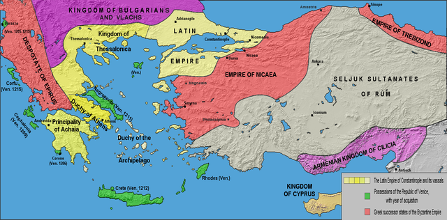 1) Impero Latino d'Oriente (1204-1261)