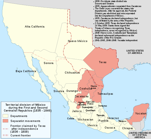 Mexico loses California, New Mexico, and Arizona