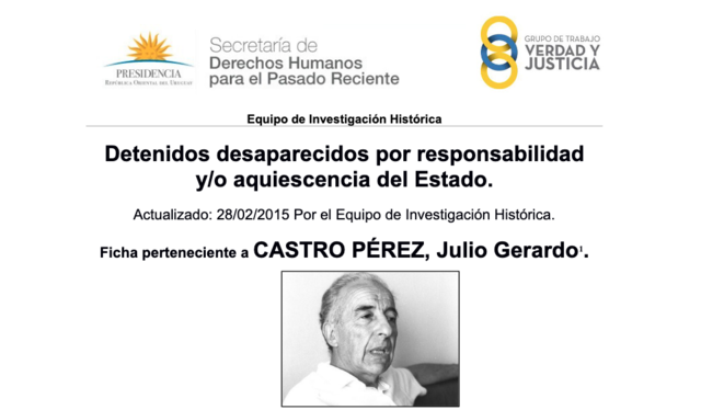 Se encuentra el cuerpo de Julio Castro, mostrando flaqueza en las investigaciones de la Comisión para la paz