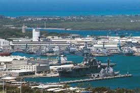 The building of the Naval Base on Pearl Harbor, Hawaii