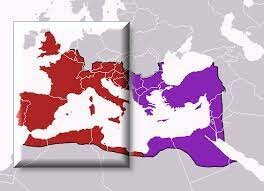 Διαίρεση ρωμαικής αυτοκρατορίας σε ανατολική και δυτική