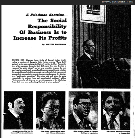 Friedman enuncia su "Friedman Doctrine" (Estados Unidos)