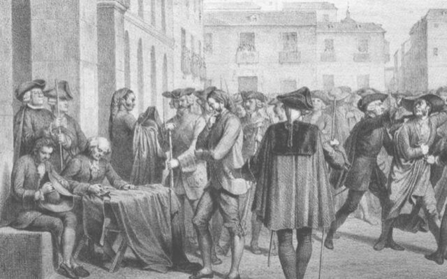 Motín de Esquilache (contra las reformas del ministro italiano).