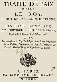 1a Guerra contra Francia. Paz de Aquisgrán. Se reconoce la independencia de Portugal.