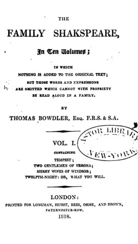 The Family Shakespeare by William Shakespeare & Thomas Bowdler