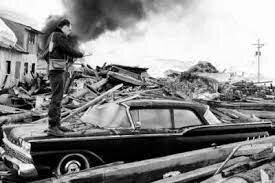 1964 tsunami that hit California, started after and Alaskan earthquake.