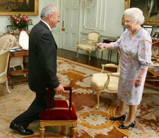 Knighted by the Queen