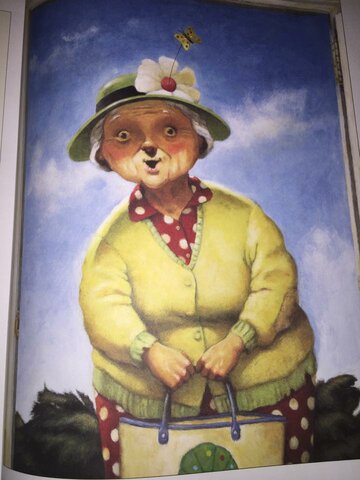 Sweet old woman gives Camilla lima beans. Couldn't resist them any more and eats them.