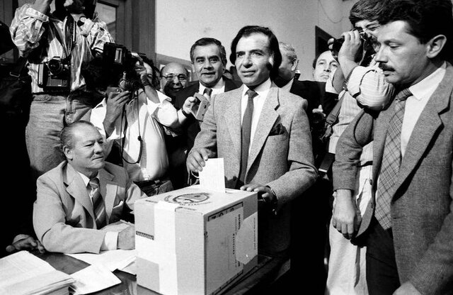 CARLOS MENEM GANA LAS ELECCIONES
