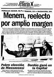 2° PRESIDENCIA MENEM OBTUVO LA REELECCIÓN
