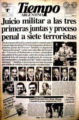 Alfonsín sancionó los decretos 157/83 y 158/83