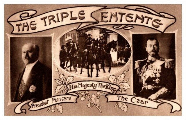 The triple entente between Great Britain, Russian empire and France