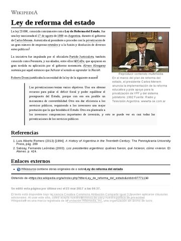 Ley de Reforma de Estado N° 23.696