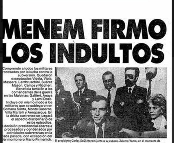 MENEM FIRMA LOS DECRETOS DE INDULTO