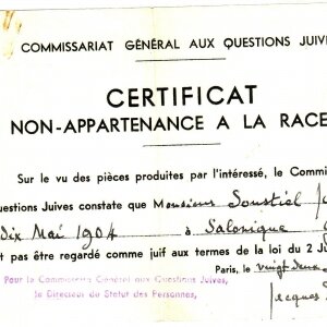 Création commissariat général aux quastions juives