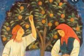 Бойчук. Біля яблуні