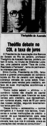 Theóphilo debate no CDL a taxa de juros