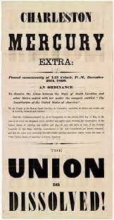 South Carolina secedes from the United States