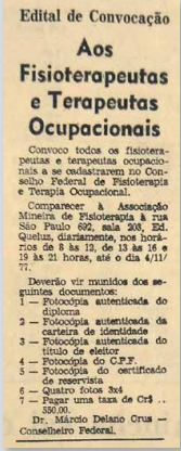 Convocação dos profissionais para fazer o registro no conselhos regionais